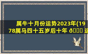 属牛十月份运势2023年(1978属马四十五岁后十年 🐎 运势)